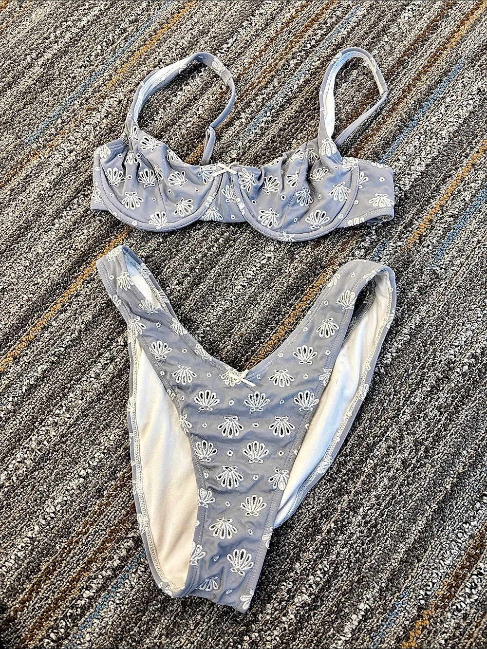 Wild Fable Floral Bikini Set in Blue Size Medium and size large bottoms
